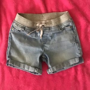 Justice denim shorts with elastic waistband